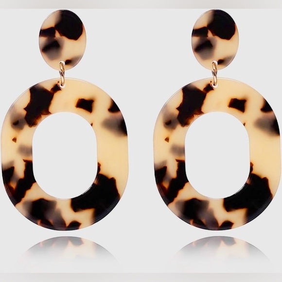 LOFT Jewelry - NEW Statement Tortoise Shell Acrylic Drop Earrings - Lightweight & Trendy